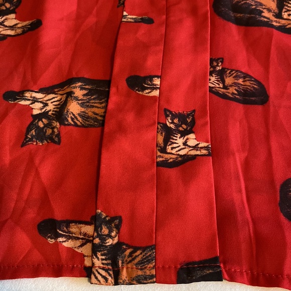 Mod Cloth lapel collar Kitty Cat sleeveless blouse - Picture 8 of 12